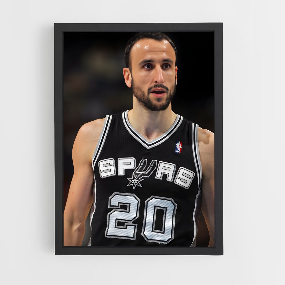 Poster Manu ginobili numéro – affiche Basketball (vue 2)